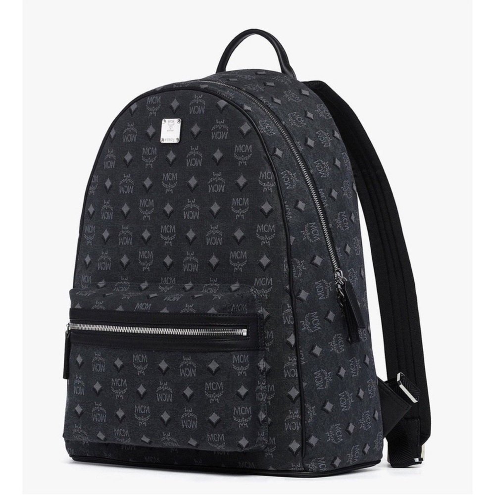 MCM NWT Denim Stark Monogram Backpack in Black